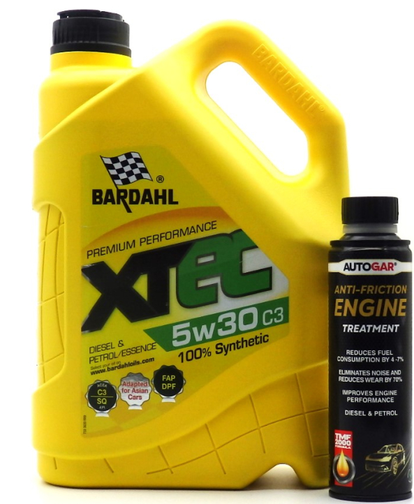 Масло BARDAHL XTEC C3 5W30 5L с добавка AUTOGAR engine treatment