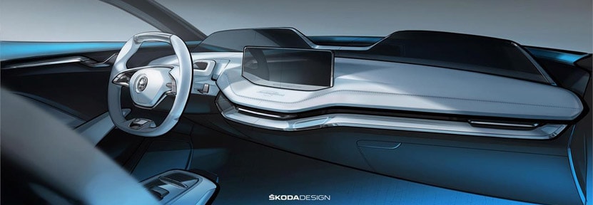 Електромобил Skoda Vision E - кола на бъдещето