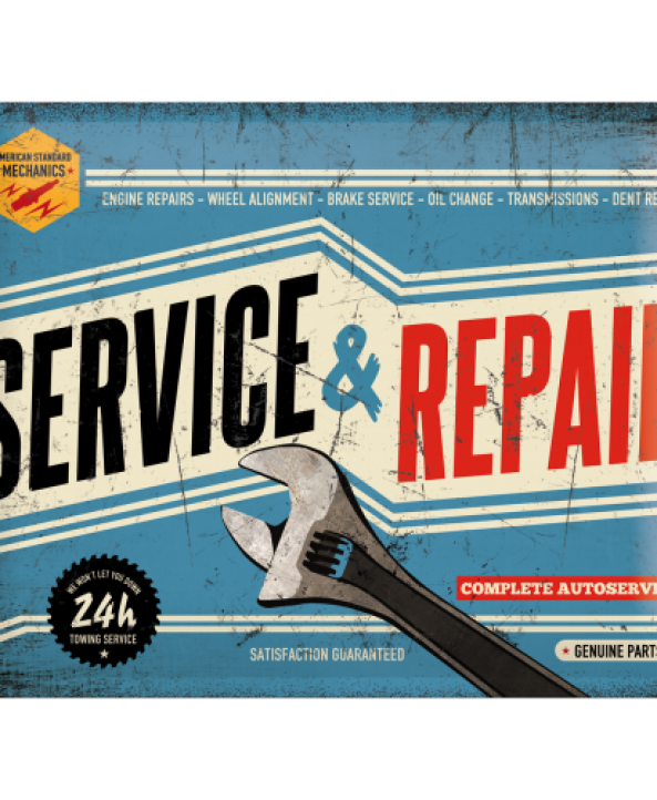 Ретро табела Service and Repair