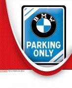 Ретро табела BMW Parking Only синя