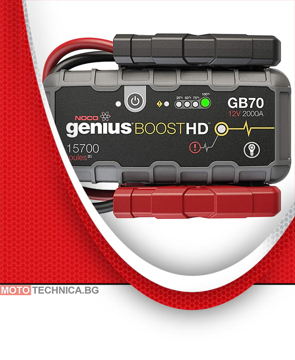 NOCO Genius Boost GB70, 2000A UltraSafe стартово устройство, бустер