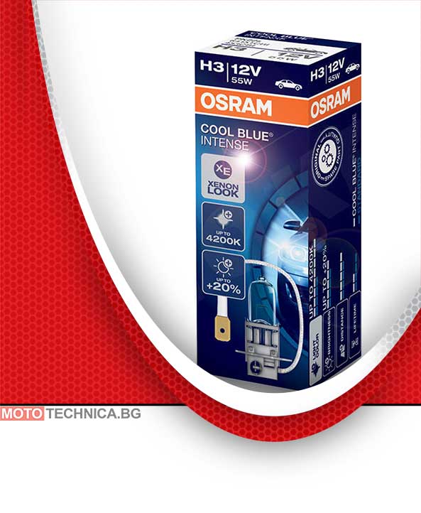 Крушки H3 OSRAM 12V 55W COOL BLUE INTENSE дълги светлини